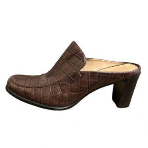 Franco sarto leather heeled mules